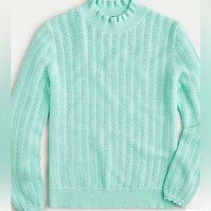 J Crew pointelle ruffle mockneck sweater. Size XS
